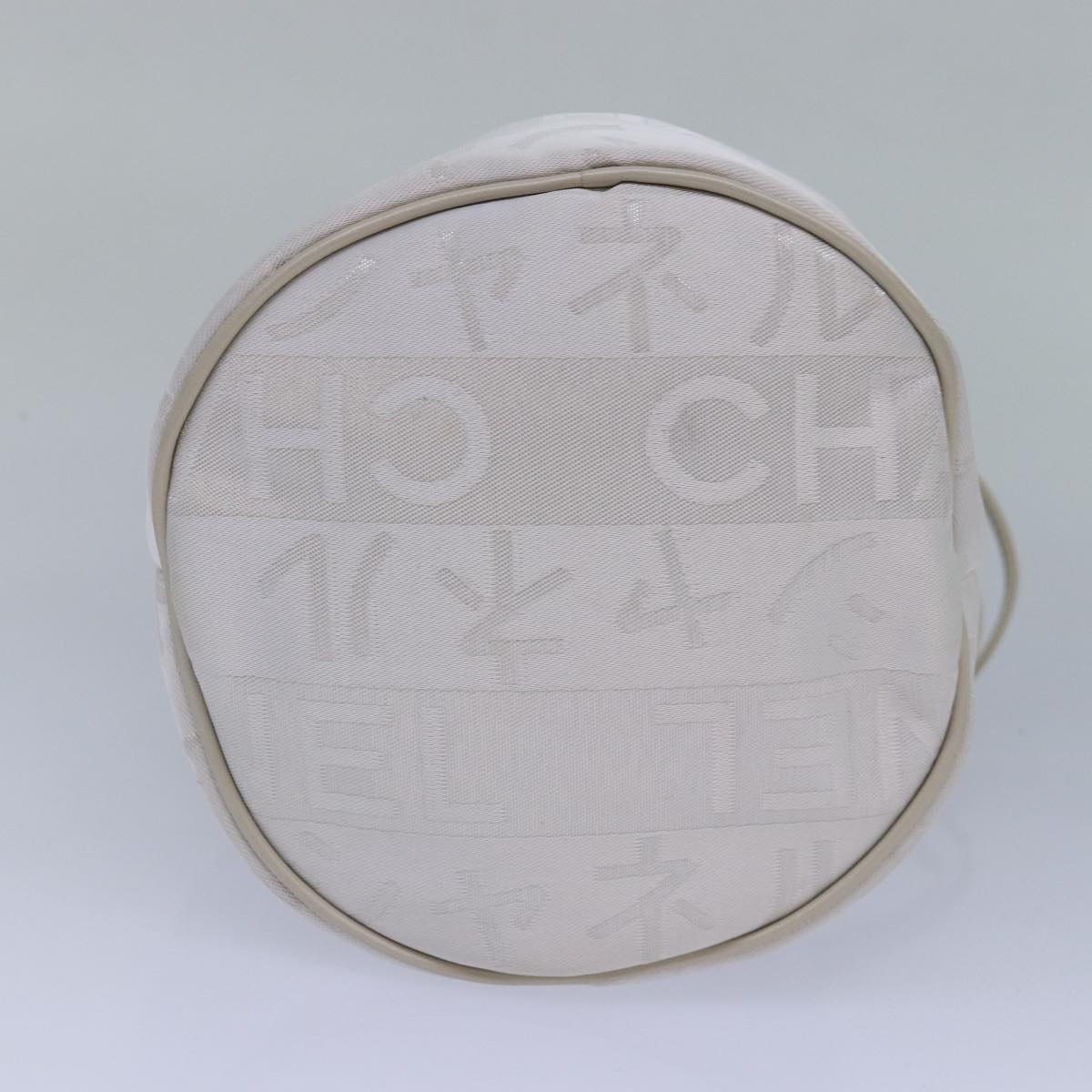 CHANEL Purse Pouch Canvas White CC bs17327