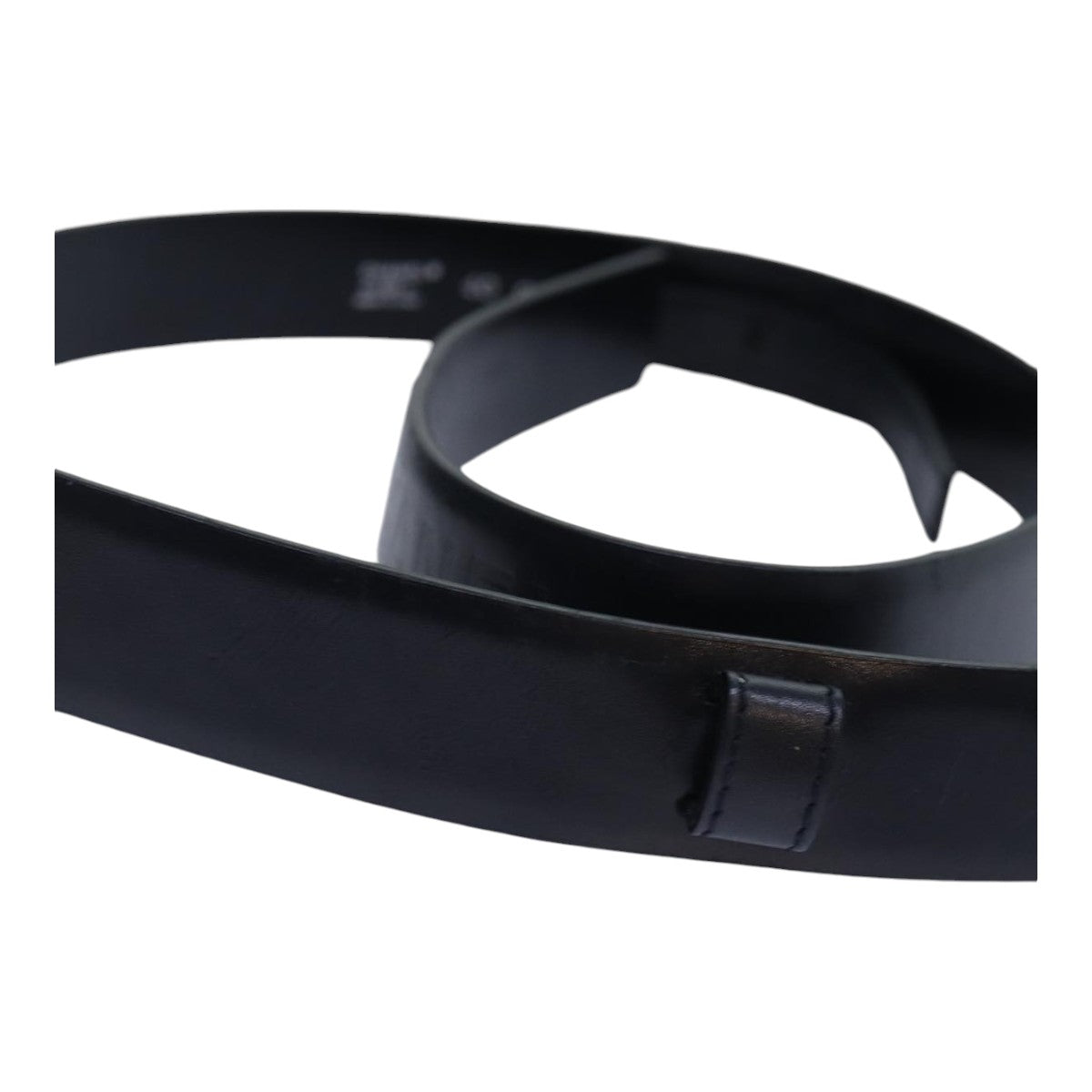 CHANEL Belt Leather 40 Black CC bs17331