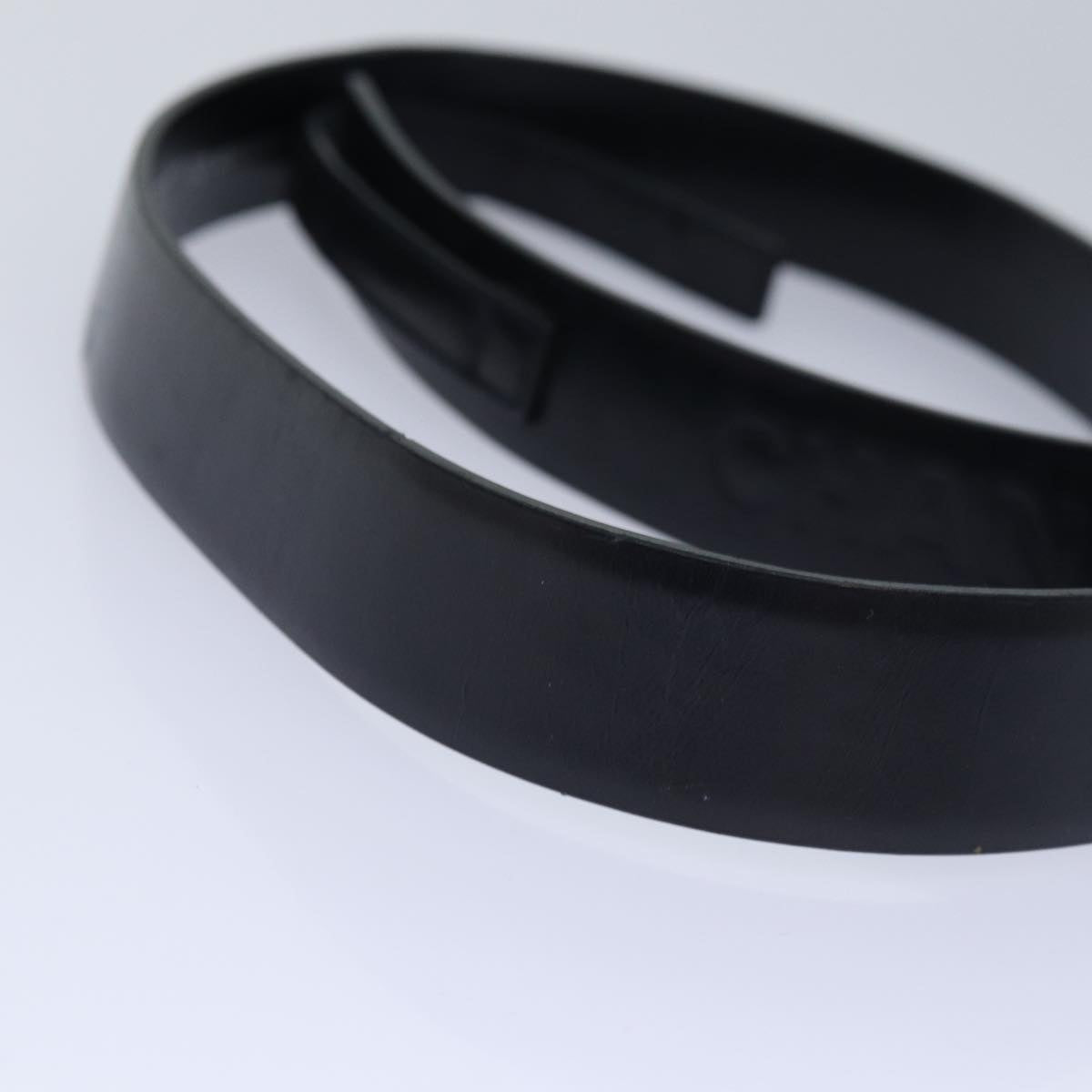 CHANEL Belt Leather 40 Black CC bs17331