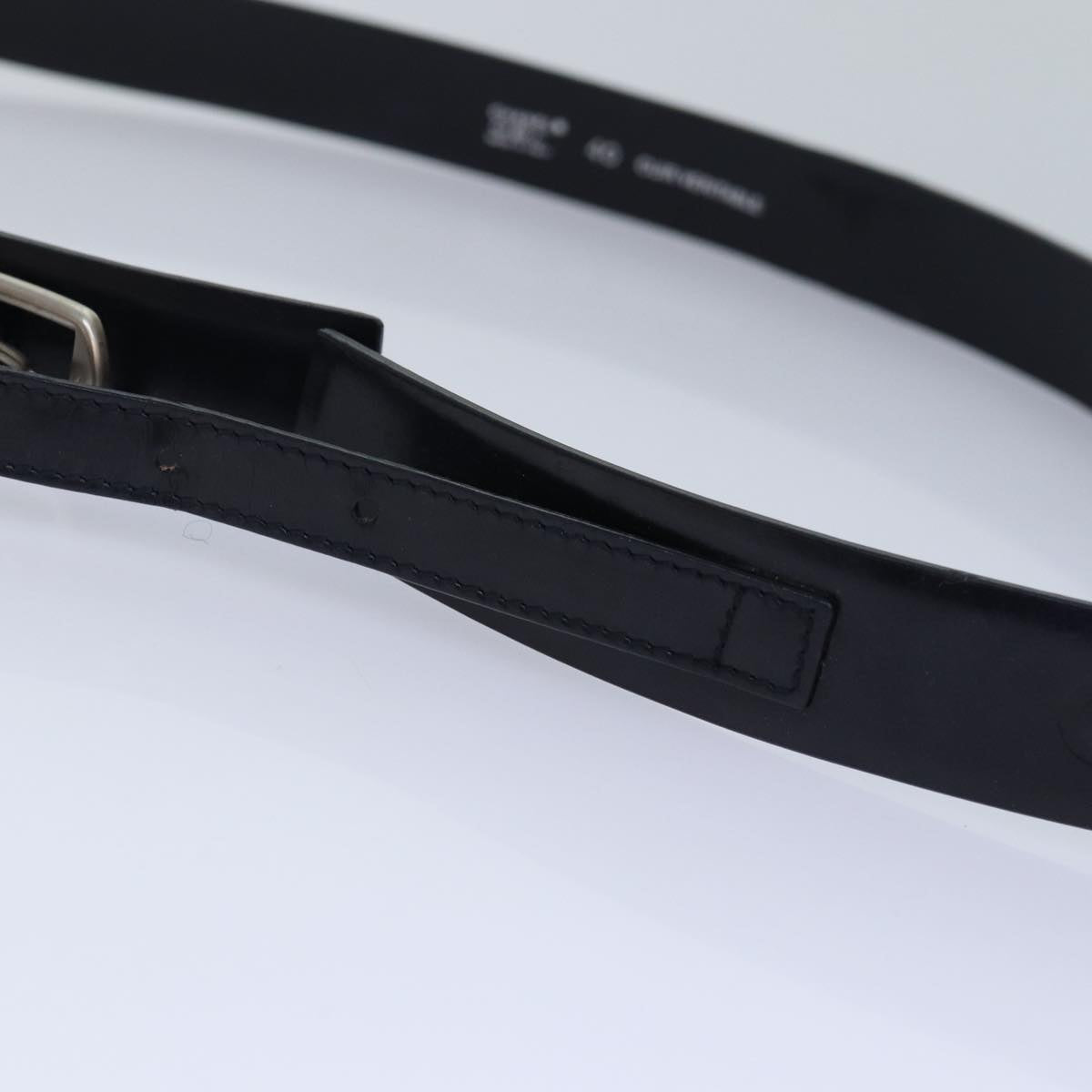 CHANEL Belt Leather 40 Black CC bs17331