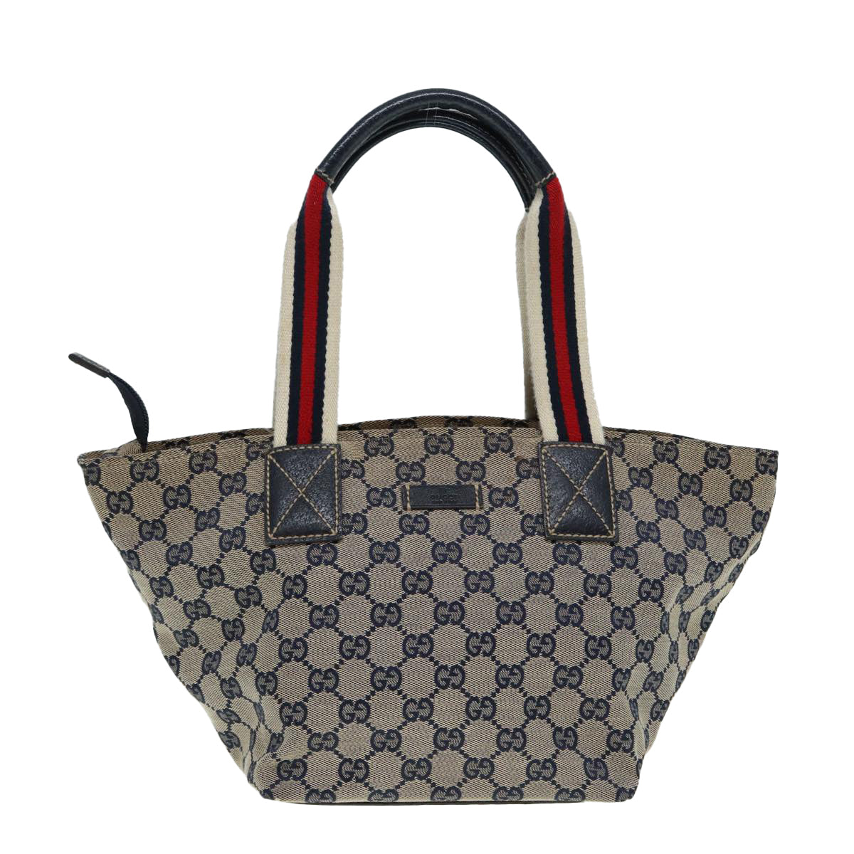 GUCCI GG Canvas Sherry Line Tote Bag Red Navy Silver 131228 bs17358