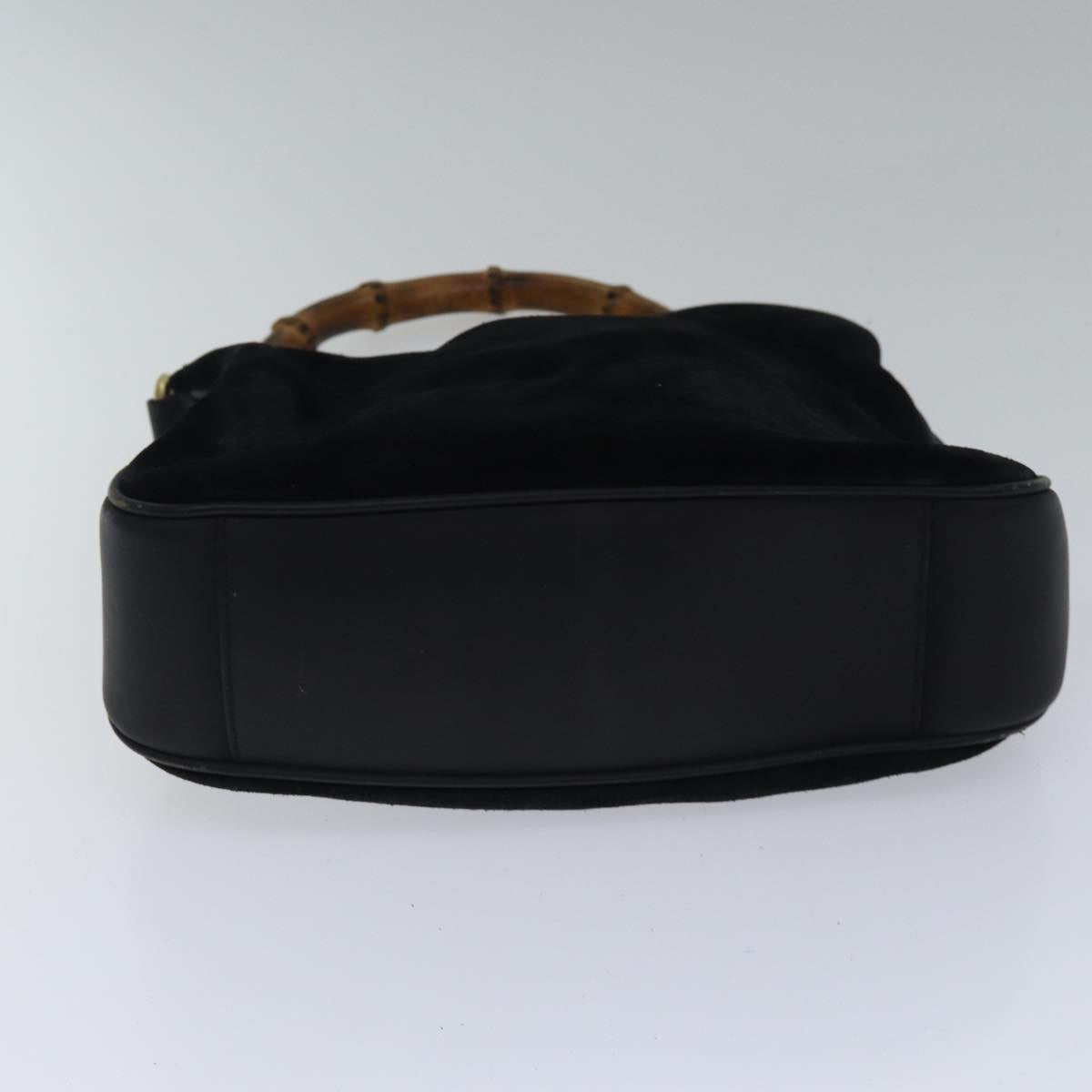 GUCCI Bamboo Hand Bag Suede 2way Black bs17369