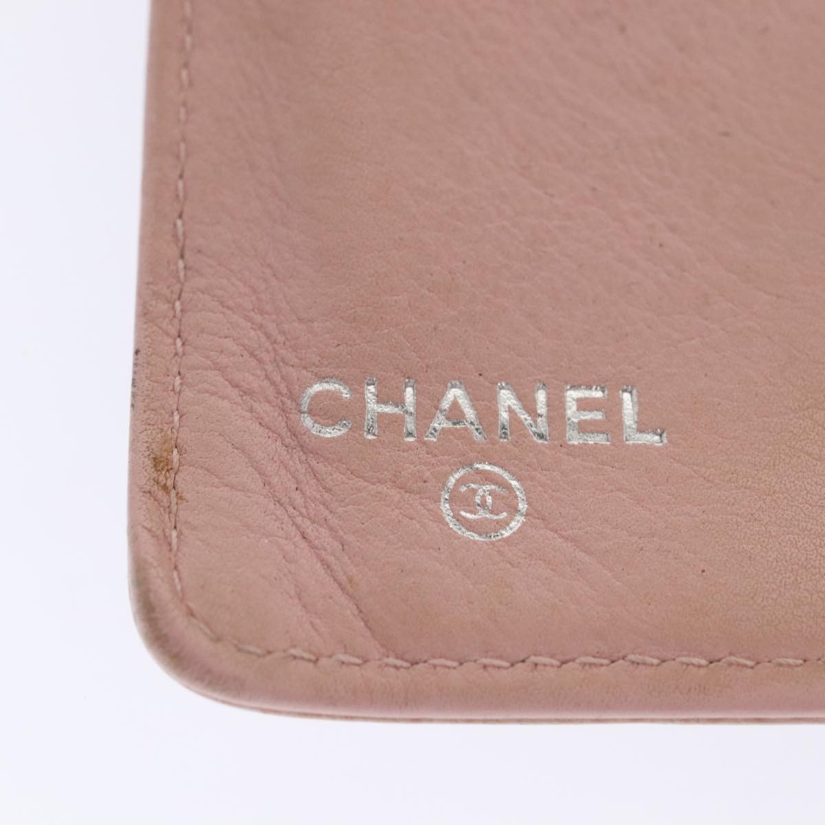 CHANEL Wallet Caviar Skin Pink Silver CC bs17427