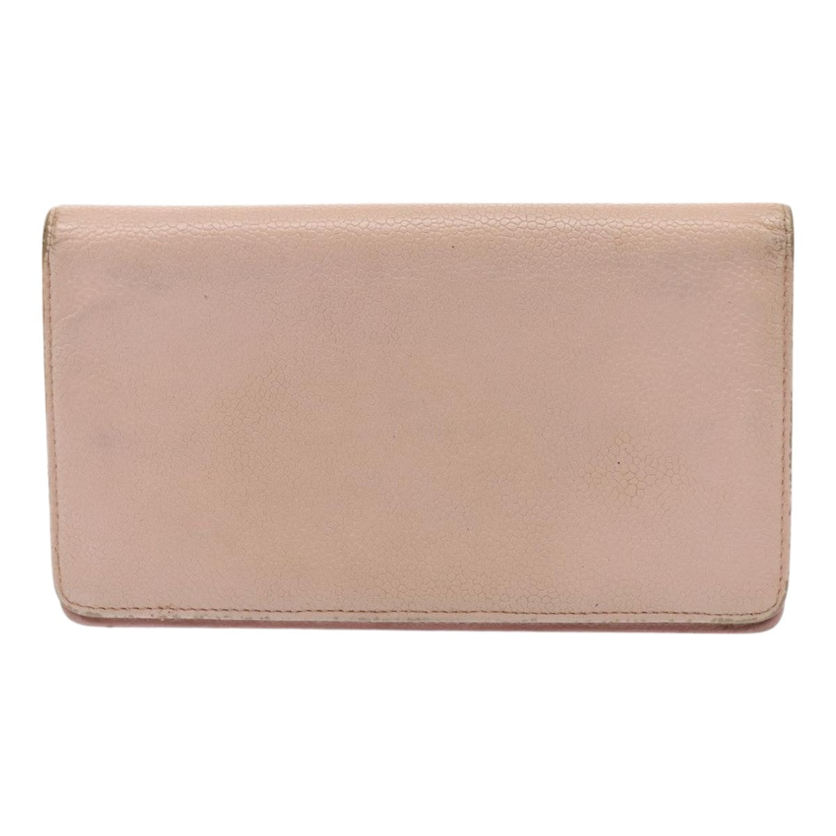 CHANEL Wallet Caviar Skin Pink Silver CC bs17427