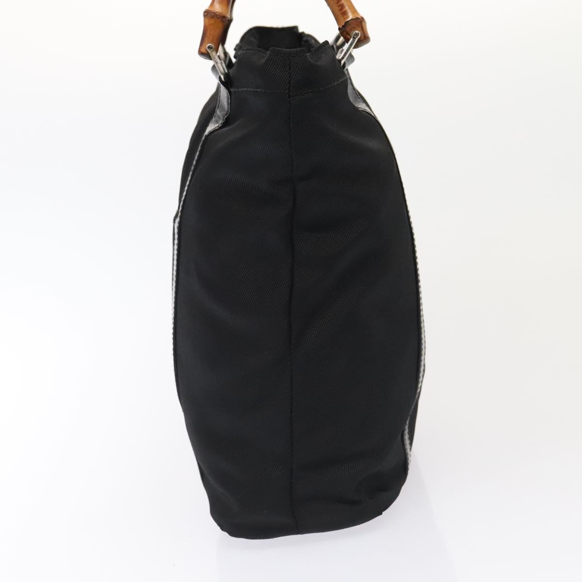GUCCI Bamboo Hand Bag Nylon Black Gold 000 3754 0508 bs17437