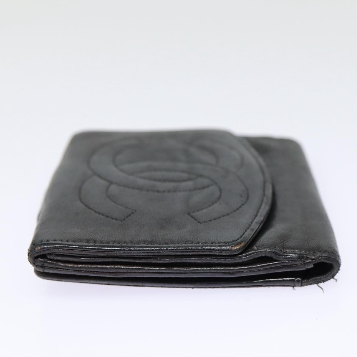 CHANEL Wallet Leather Black Gold CC bs17493