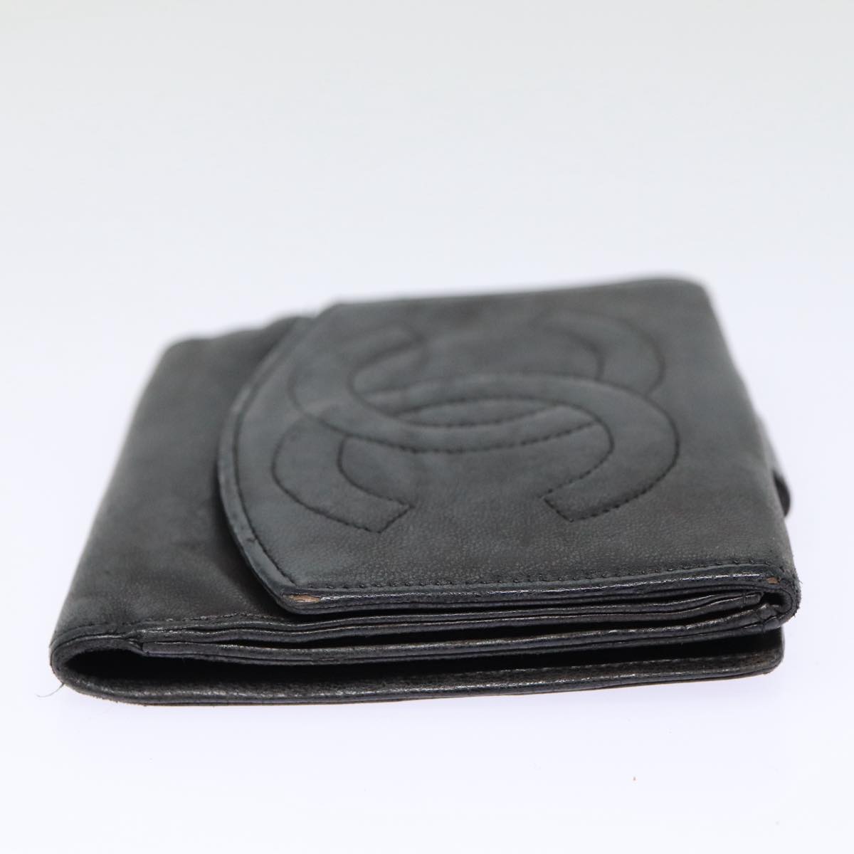 CHANEL Wallet Leather Black Gold CC bs17493