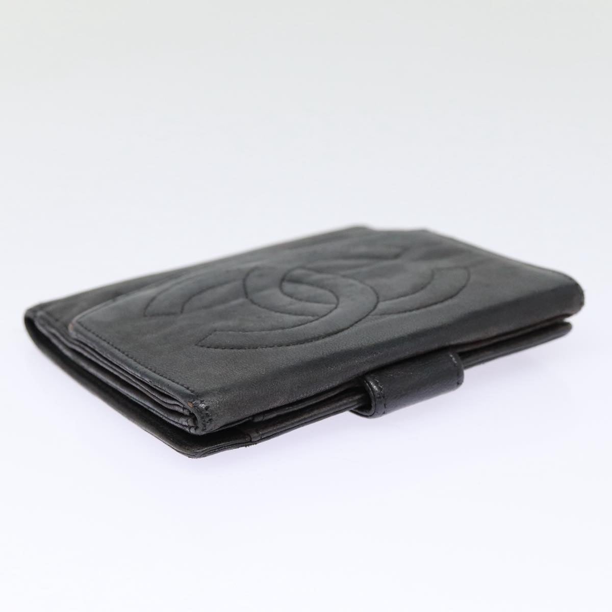 CHANEL Wallet Leather Black Gold CC bs17493