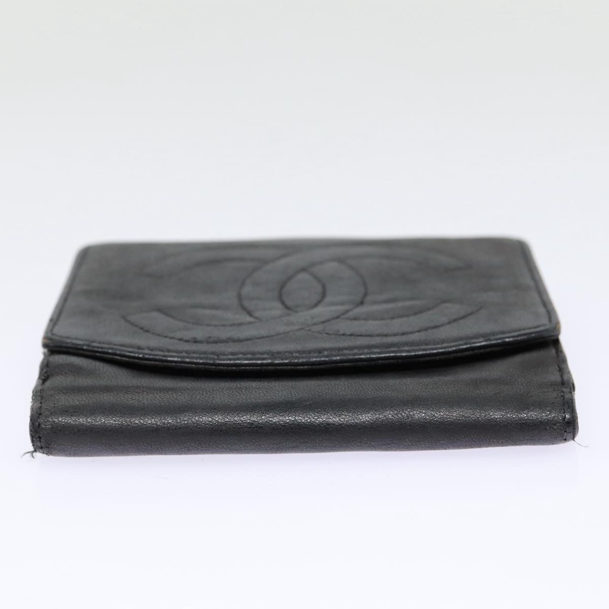 CHANEL Wallet Leather Black Gold CC bs17493