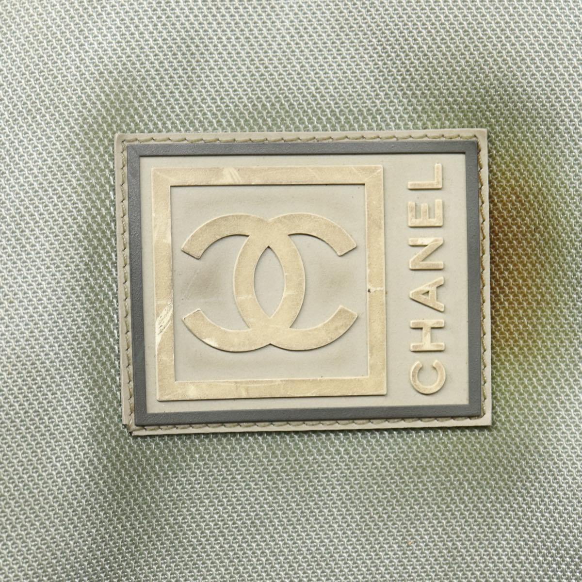 CHANEL Sports Tote Bag Nylon Gray Silver CC bs17659