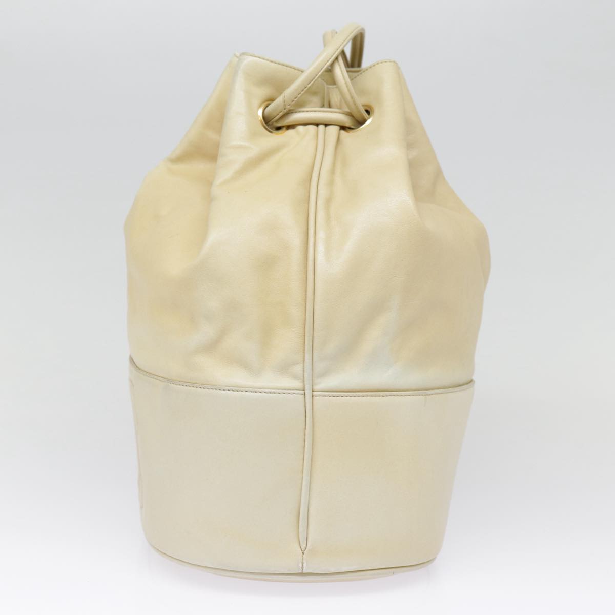 CHANEL Shoulder Bag Lamb Skin Beige Gold CC bs17904