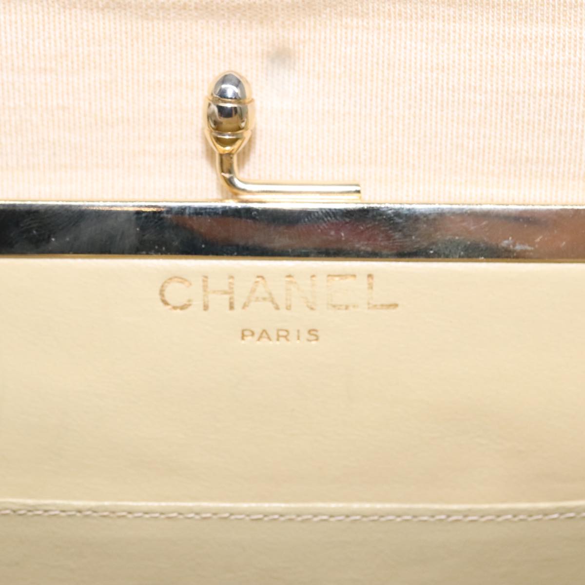 CHANEL Chain Shoulder Bag cotton Beige CC bs18003