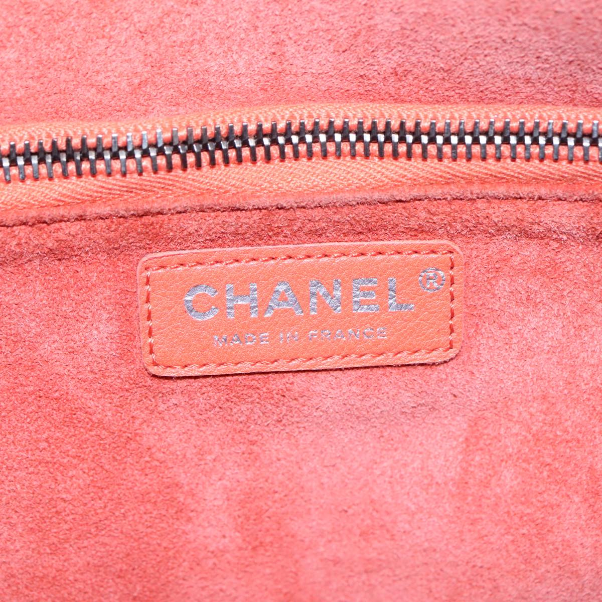 CHANEL Matelasse Chain Boy Chanel Shoulder Bag Leather Orange CC bs18169