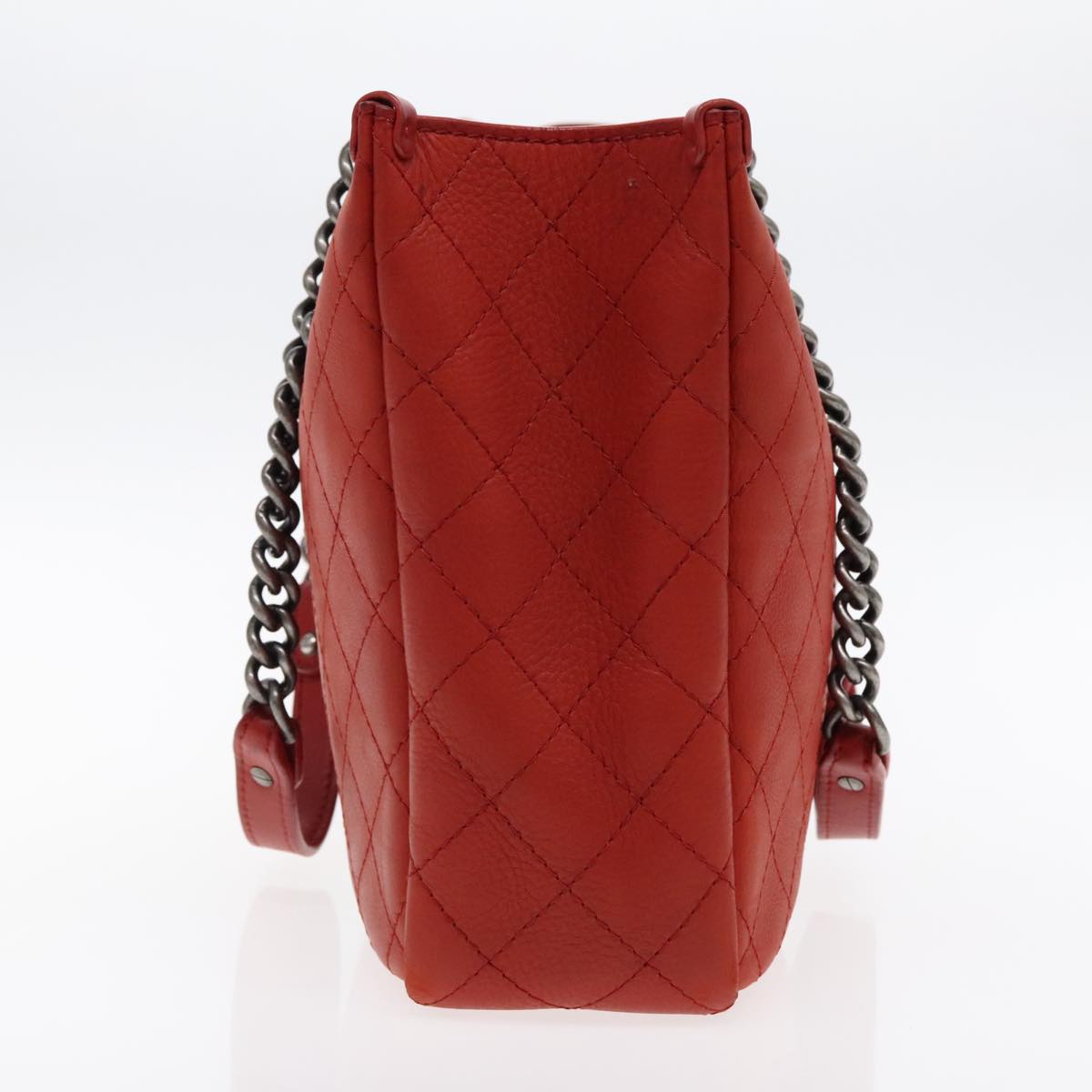 CHANEL Matelasse Chain Boy Chanel Shoulder Bag Leather Orange CC bs18169