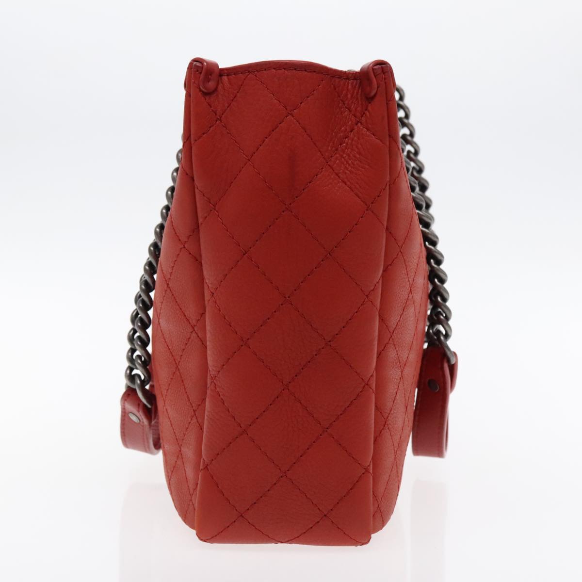 CHANEL Matelasse Chain Boy Chanel Shoulder Bag Leather Orange CC bs18169