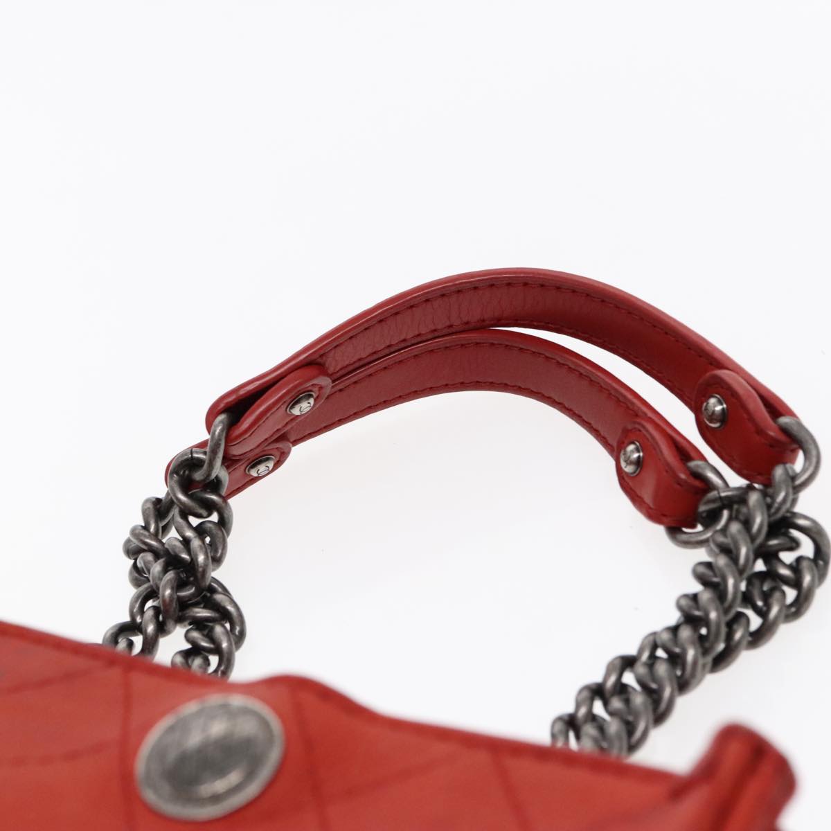 CHANEL Matelasse Chain Boy Chanel Shoulder Bag Leather Orange CC bs18169