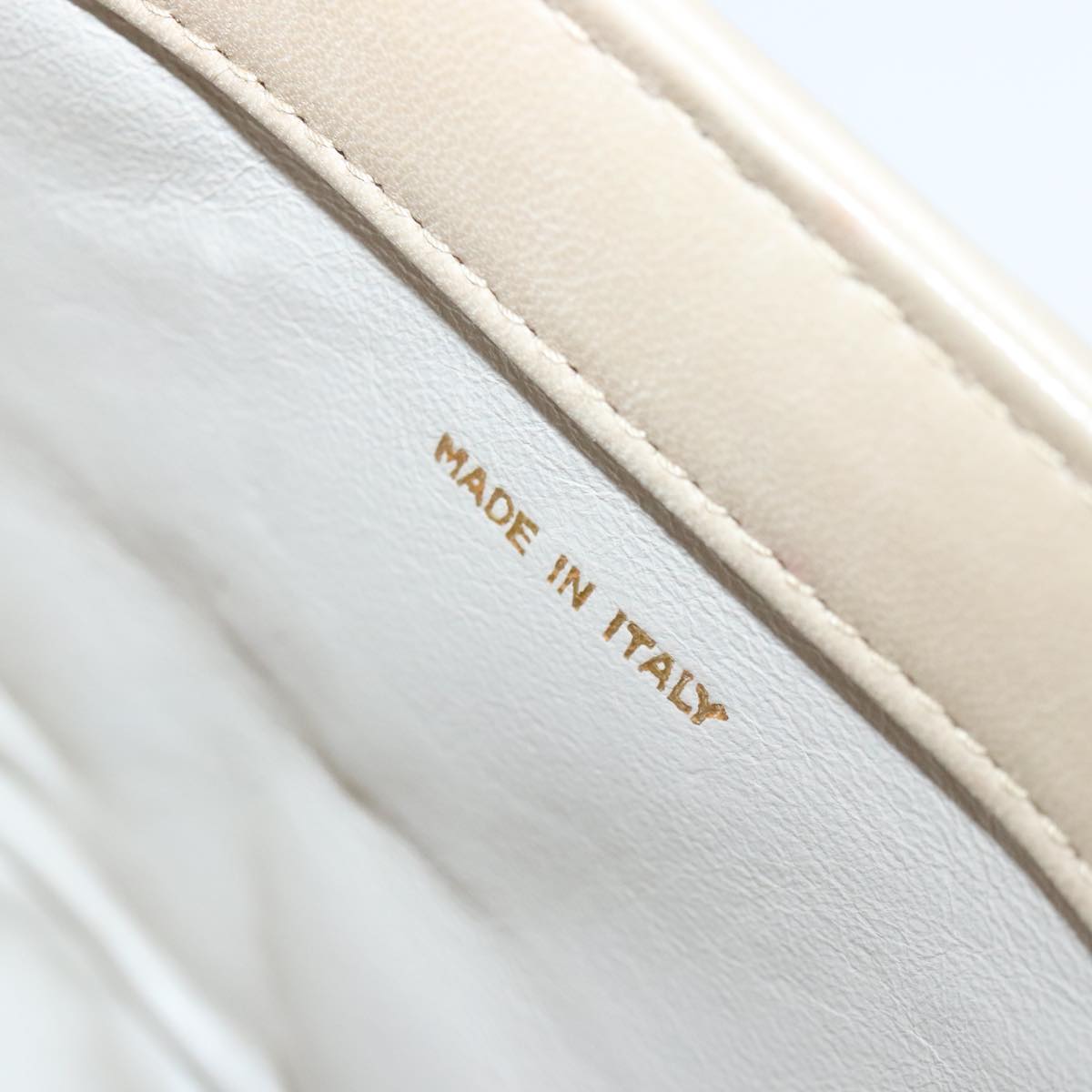 CHANEL Matelasse Chain Shoulder Bag Lamb Skin Beige Gold CC bs18171