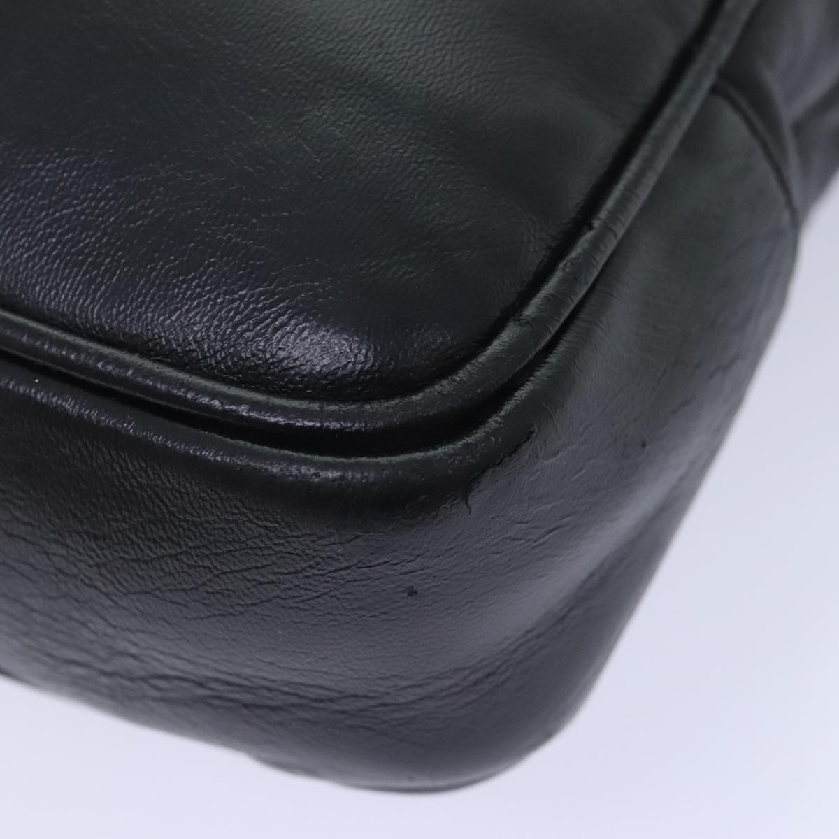 CHANEL Shoulder Bag Leather Black CC bs18212