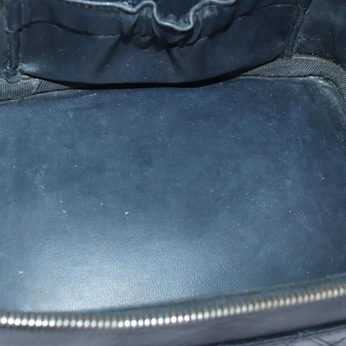 CHANEL Bicolore Vanity Cosmetic Pouch Leather Black CC bs18328
