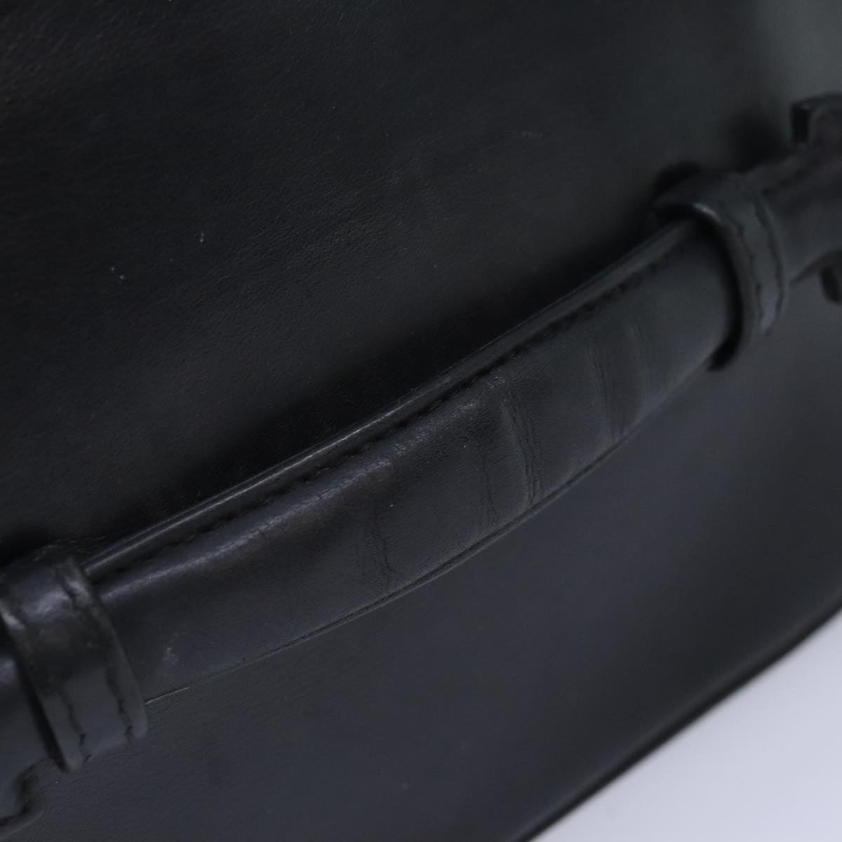CHANEL Bicolore Vanity Cosmetic Pouch Leather Black CC bs18328