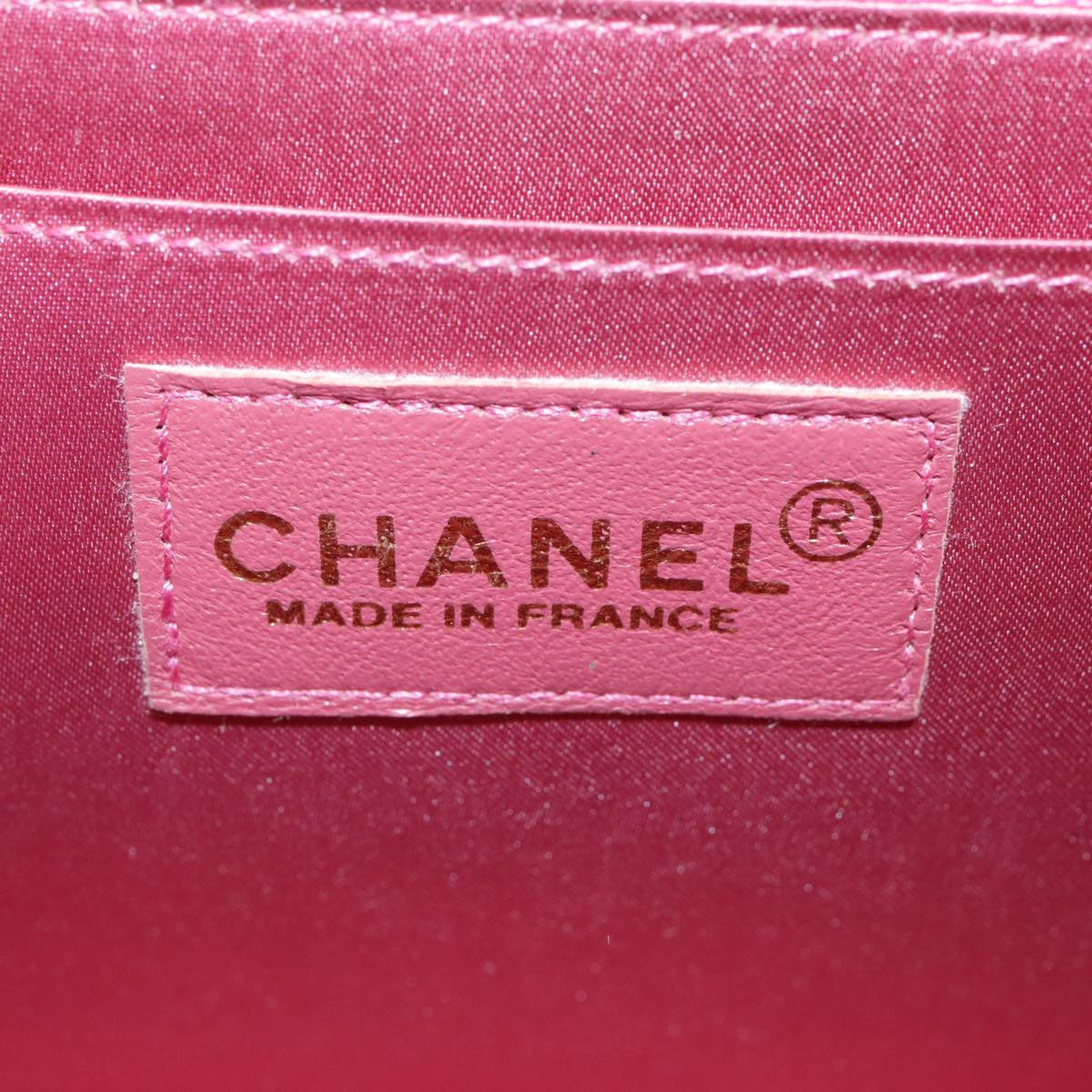 CHANEL Choco Bar Shoulder Bag Leather White Gold pink CC bs18354