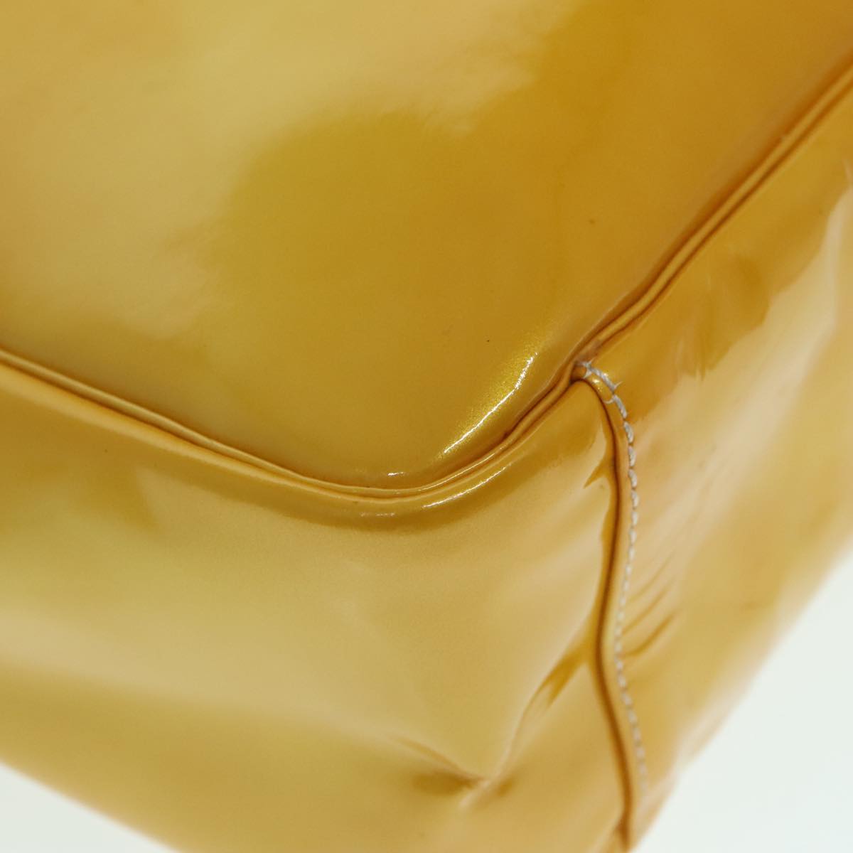 CHANEL COCO Mark Hand Bag Patent leather Yellow CC bs18402