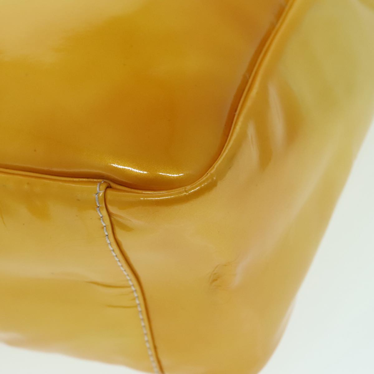 CHANEL COCO Mark Hand Bag Patent leather Yellow CC bs18402