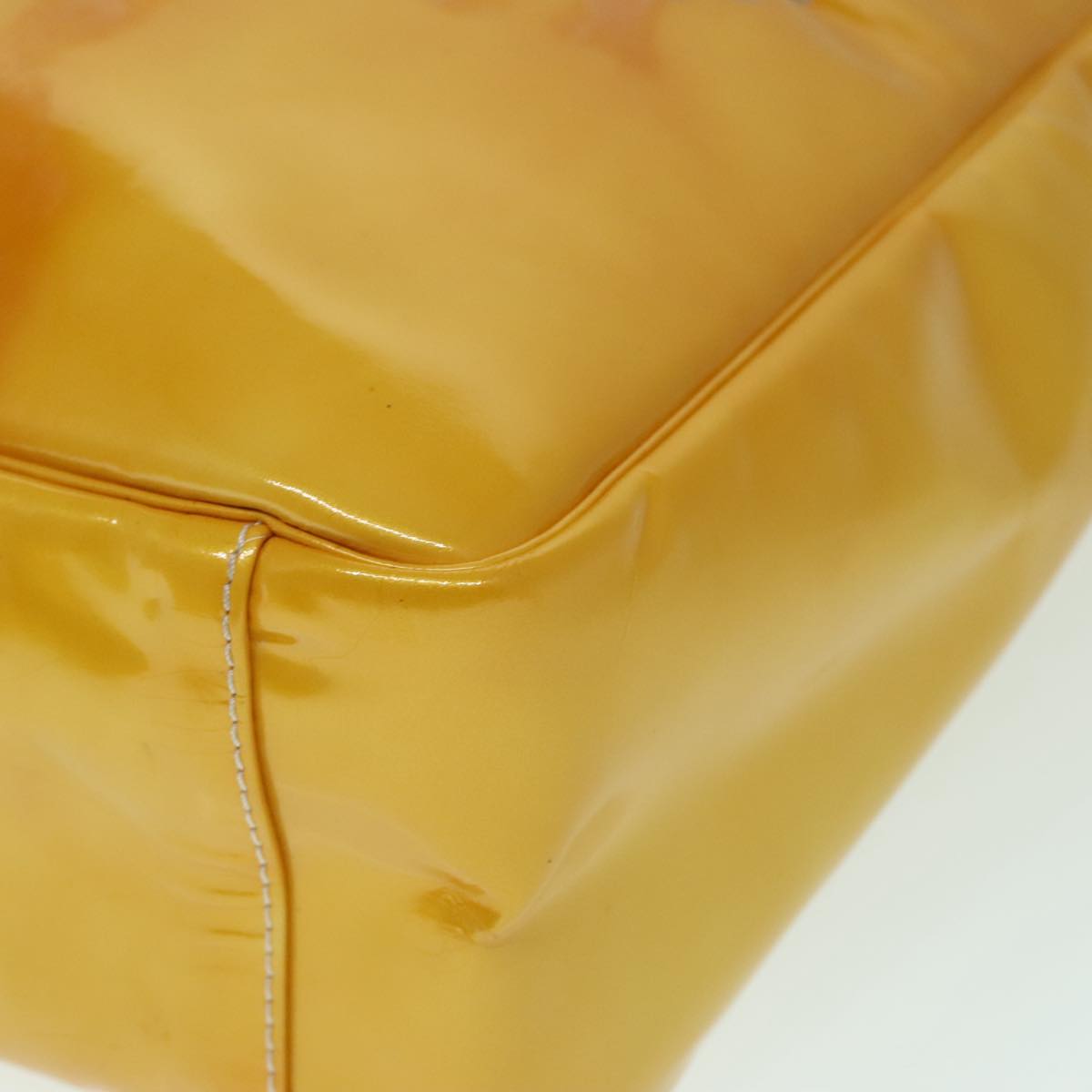 CHANEL COCO Mark Hand Bag Patent leather Yellow CC bs18402