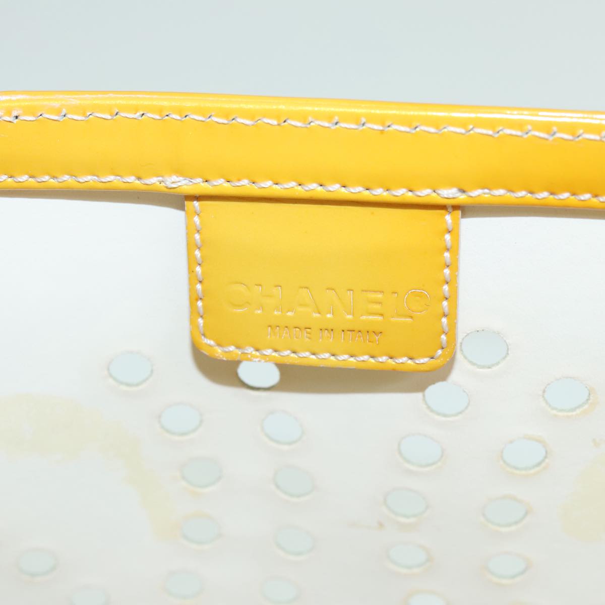 CHANEL COCO Mark Hand Bag Patent leather Yellow CC bs18402