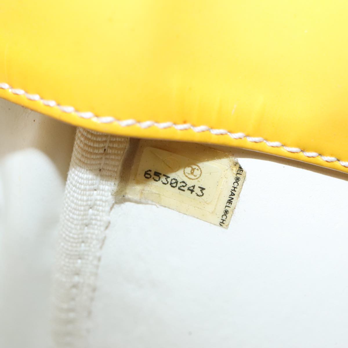 CHANEL COCO Mark Hand Bag Patent leather Yellow CC bs18402