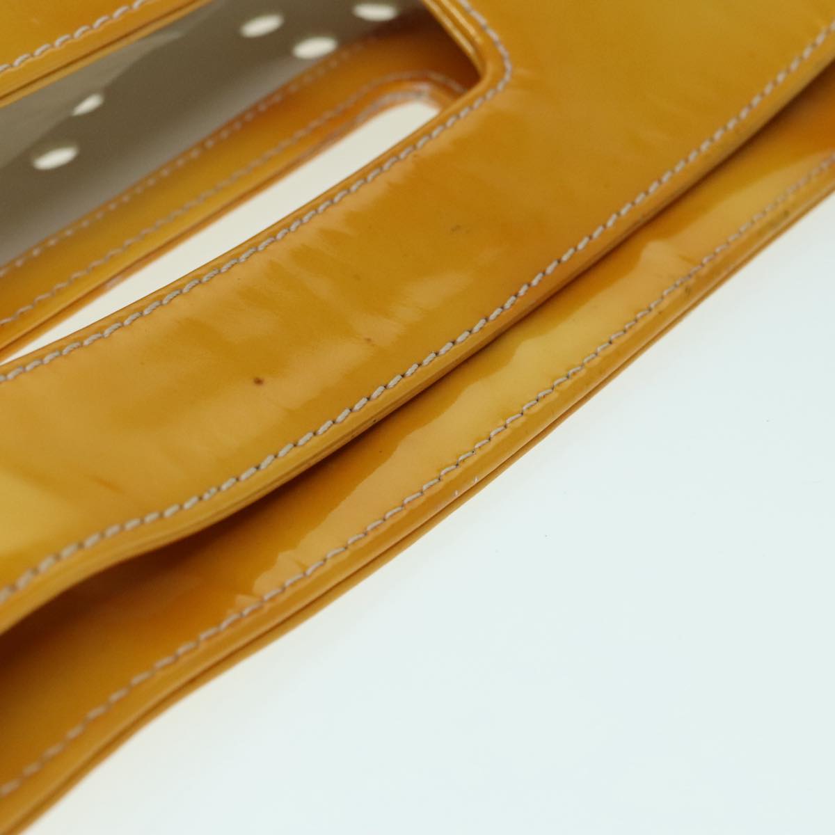 CHANEL COCO Mark Hand Bag Patent leather Yellow CC bs18402