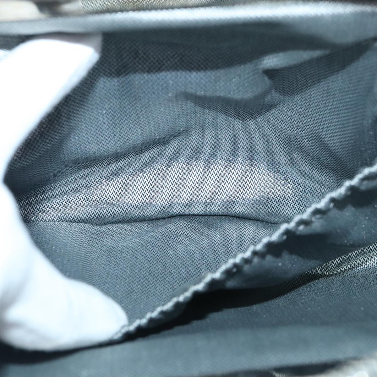 CHANEL Chain Shoulder Bag Leather Silver Black CC bs18415