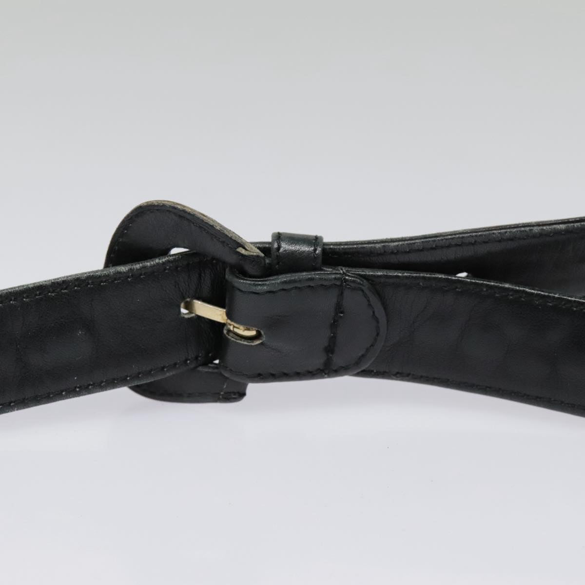 CHANEL Bicolore Chain Waist bag Leather Black Gold CC bs18454