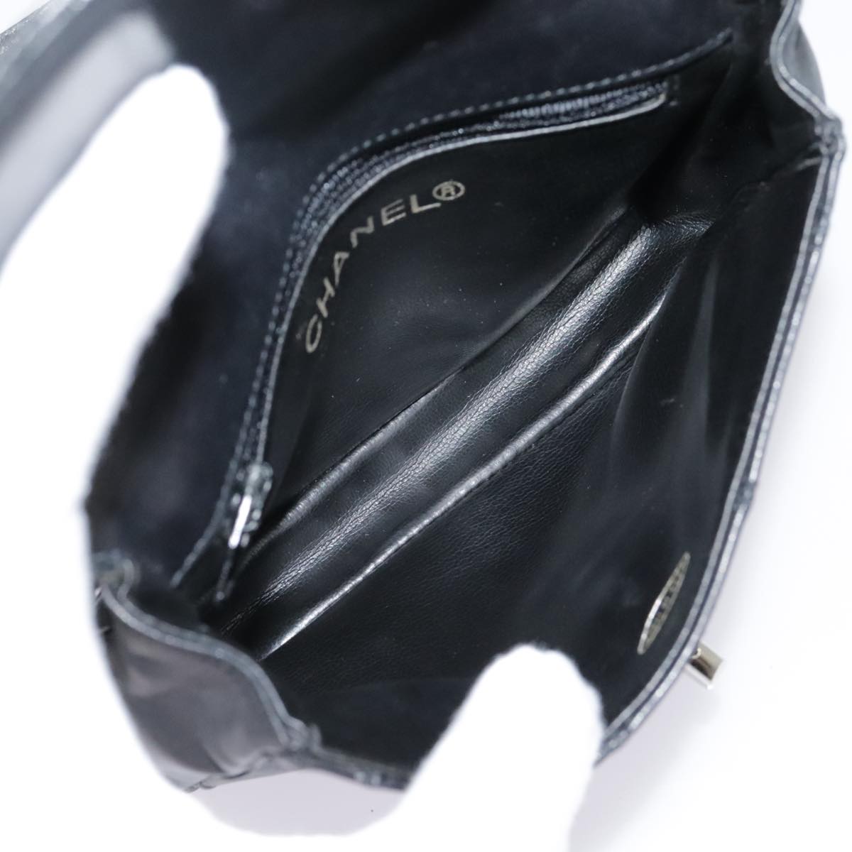 CHANEL Bicolore Chain Waist bag Leather Black Gold CC bs18454