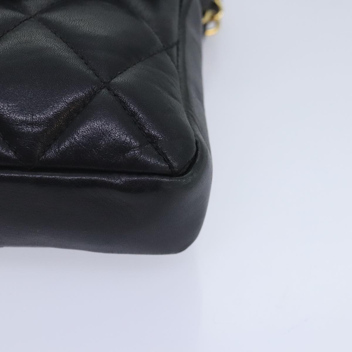CHANEL Matelasse Waist bag Lamb Skin Black Gold CC bs18455