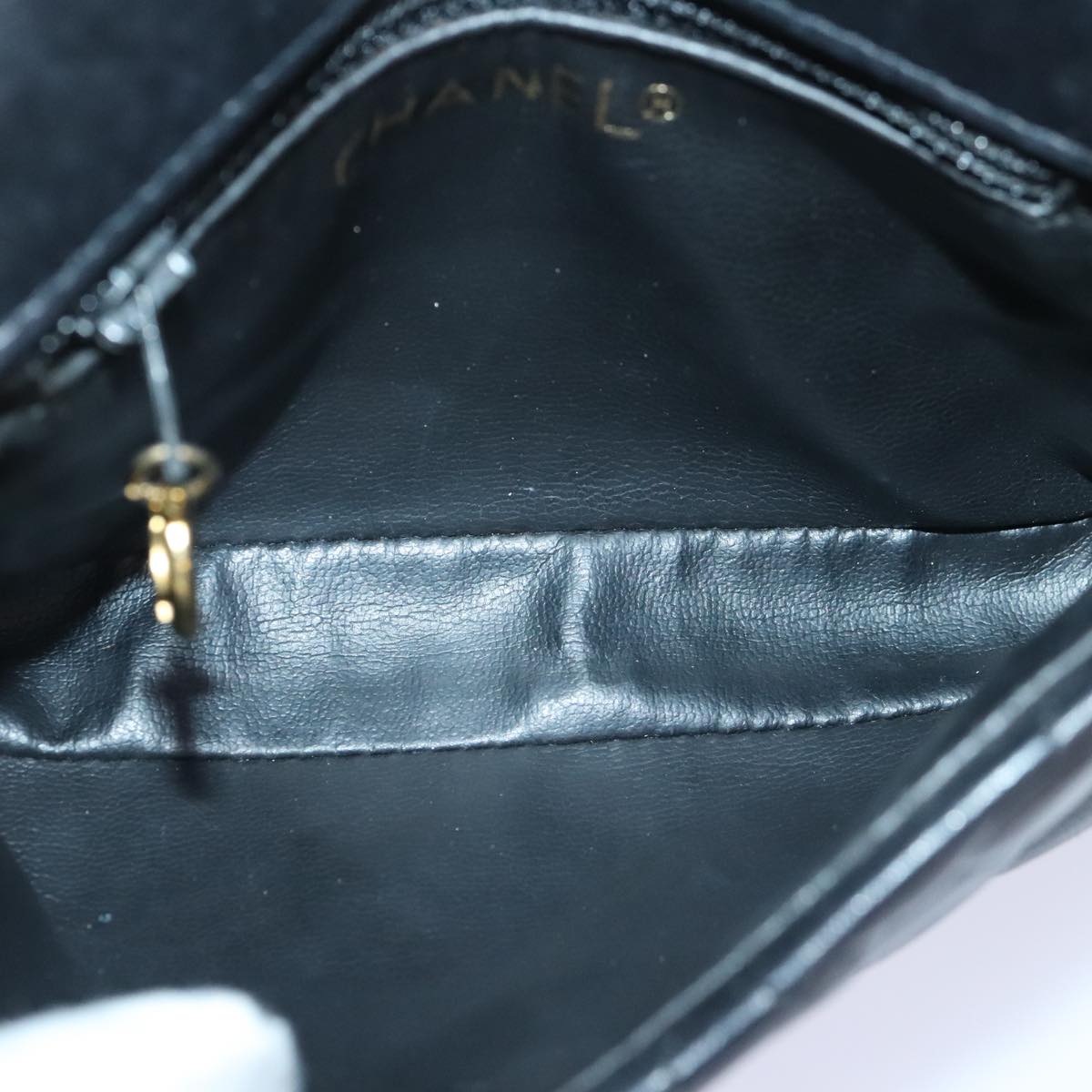 CHANEL Matelasse Waist bag Lamb Skin Black Gold CC bs18455