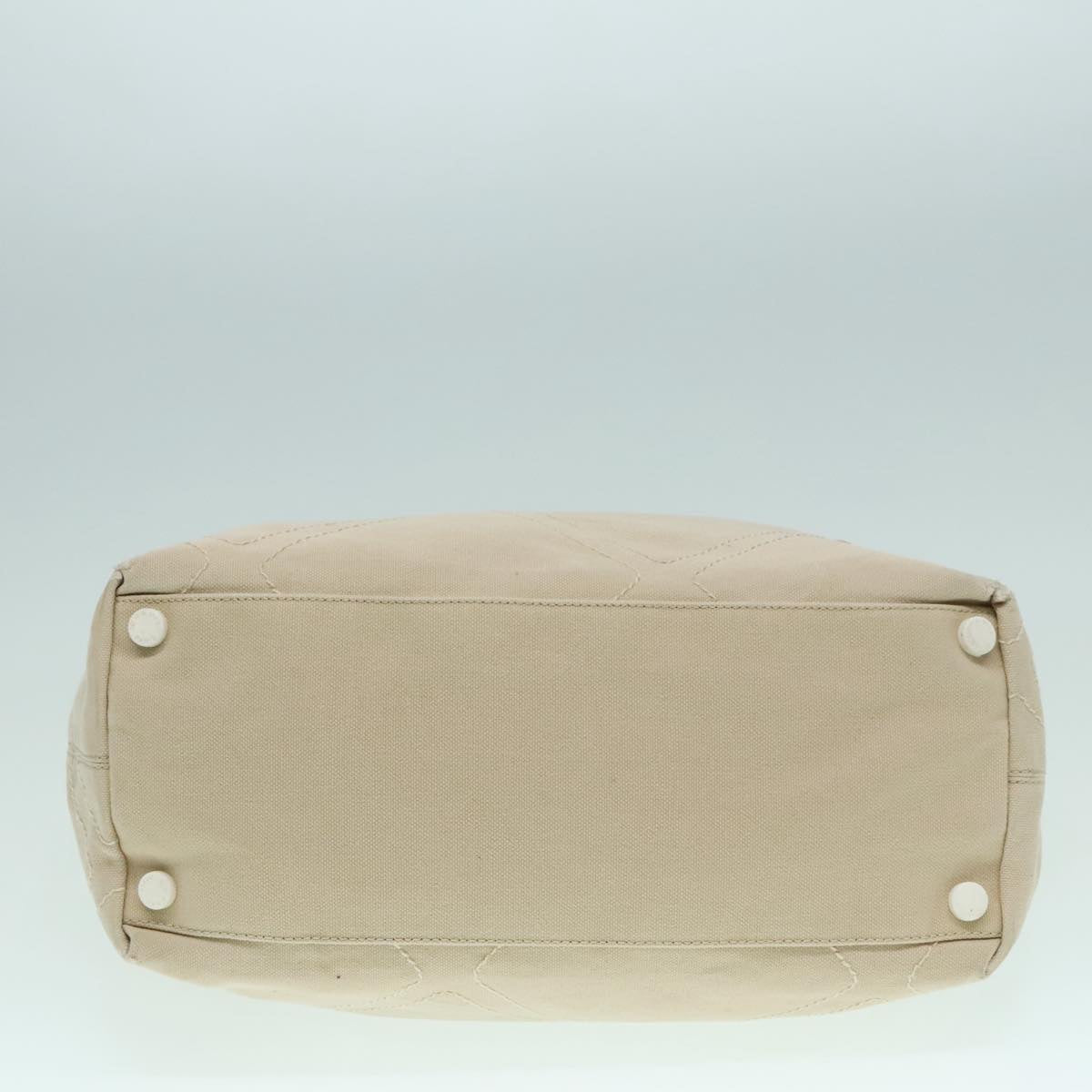 CHANEL COCO Mark Tote Bag Canvas Beige Silver CC bs18464
