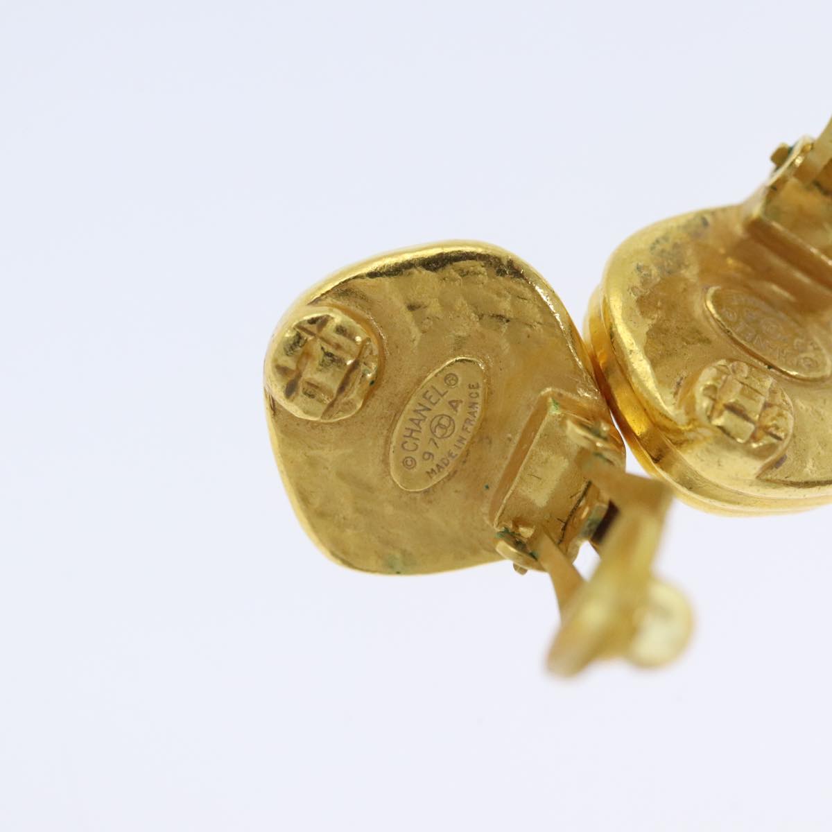 CHANEL COCO Mark Earring metal Gold CC bs18469