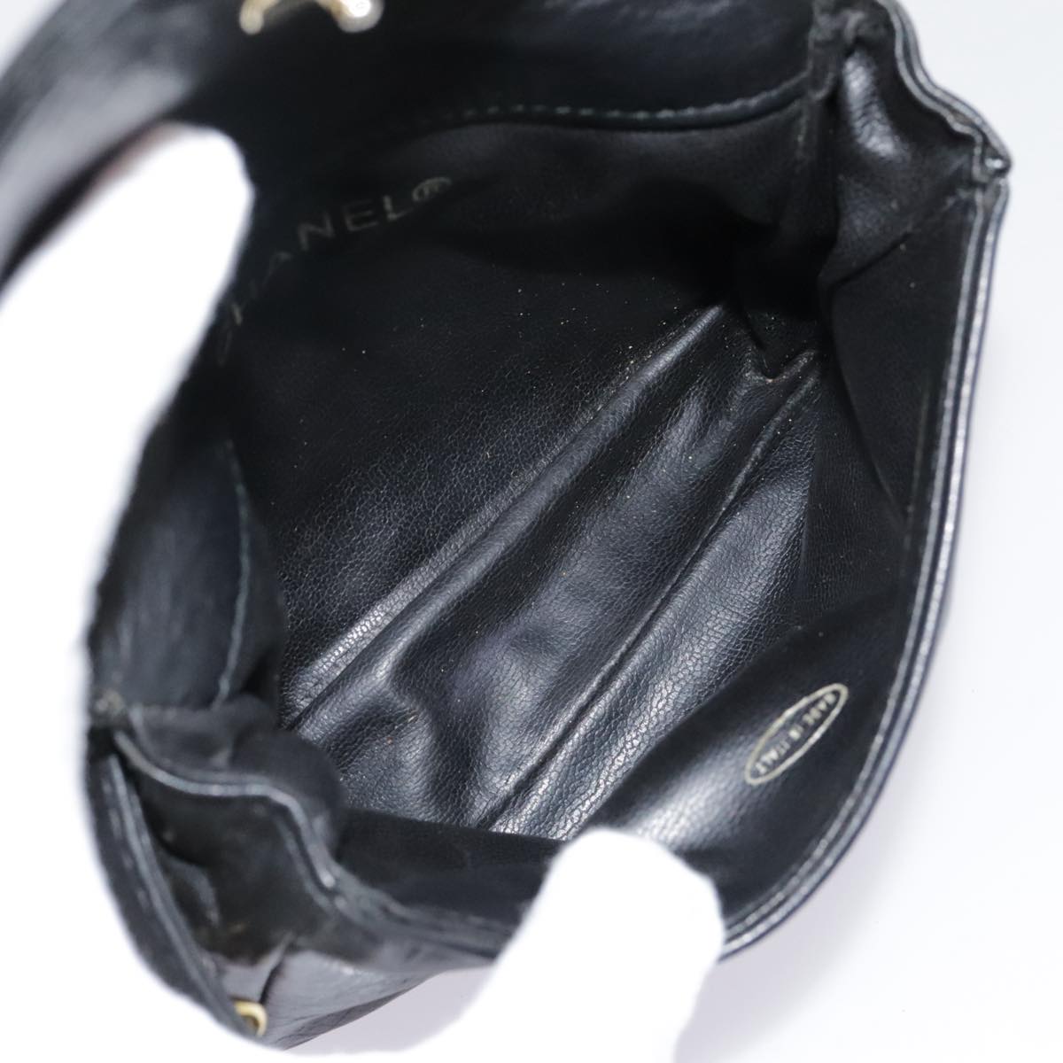 CHANEL Chain Waist bag Lamb Skin Black Gold CC bs18476