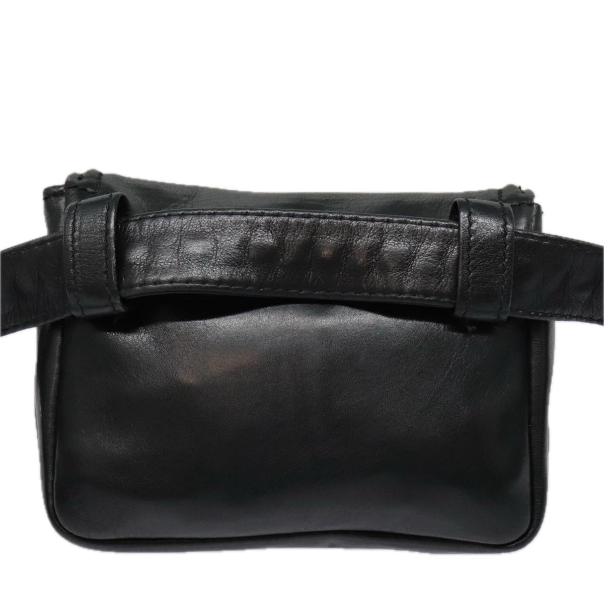 CHANEL Chain Waist bag Lamb Skin Black Gold CC bs18476