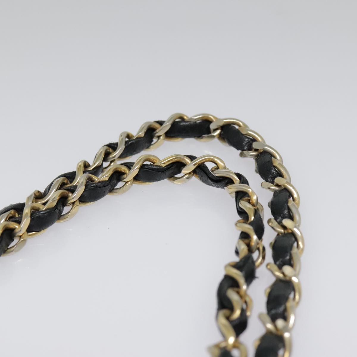 CHANEL Matelasse Chain Shoulder Bag Lamb Skin Gold Black CC bs18532