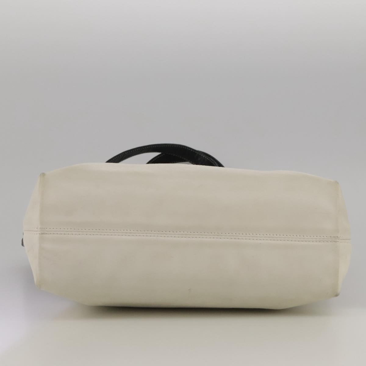 CHANEL COCO Mark Tote Bag Leather White Black CC bs18647