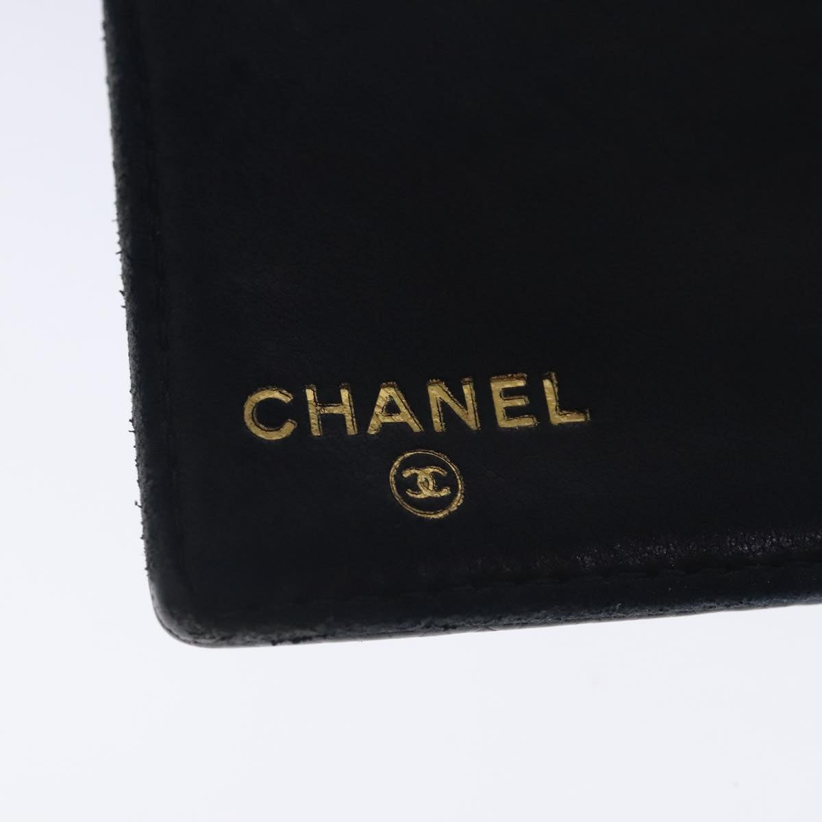 CHANEL Long Wallet Caviar Skin Black Gold CC bs18723