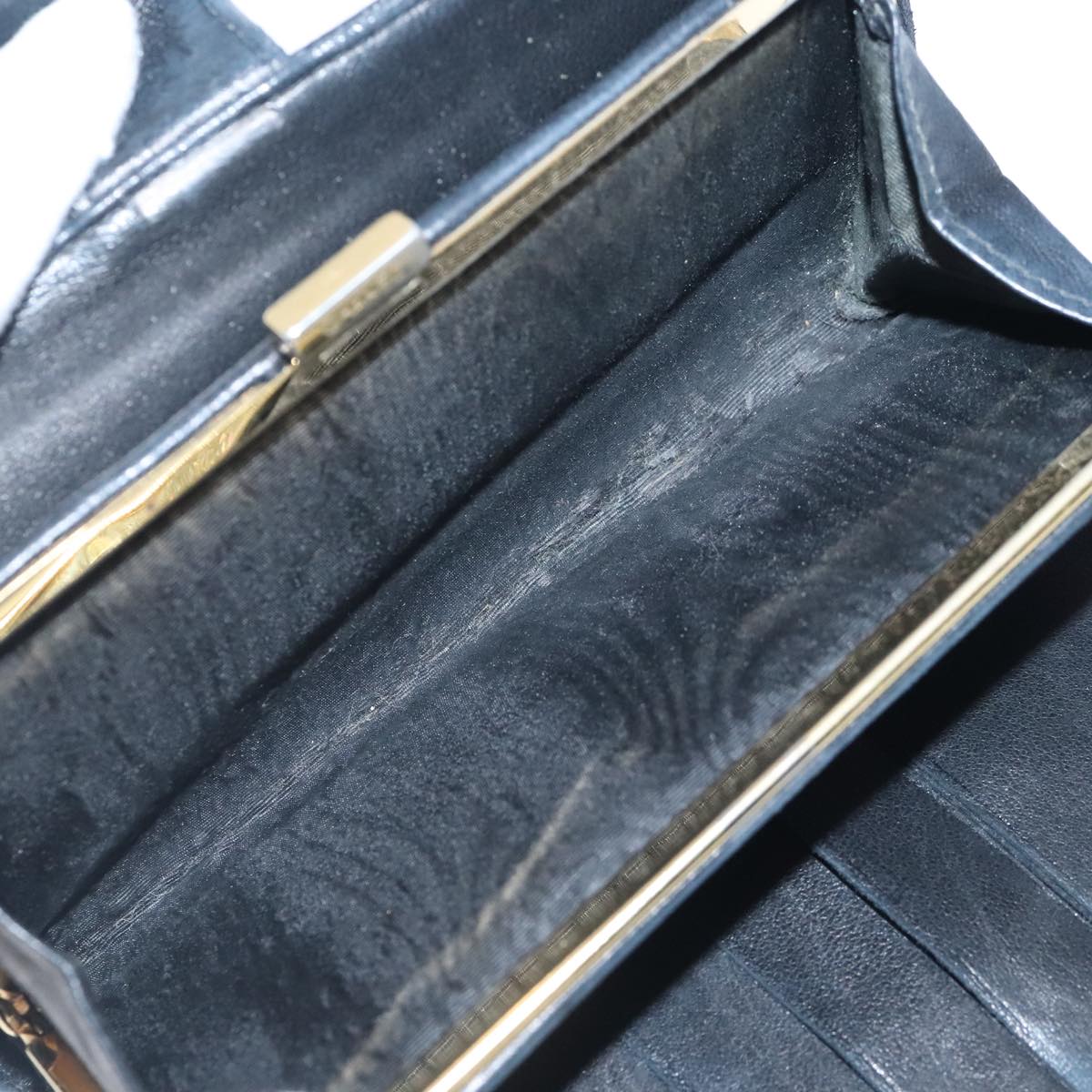 CHANEL Long Wallet Caviar Skin Black Gold CC bs18723