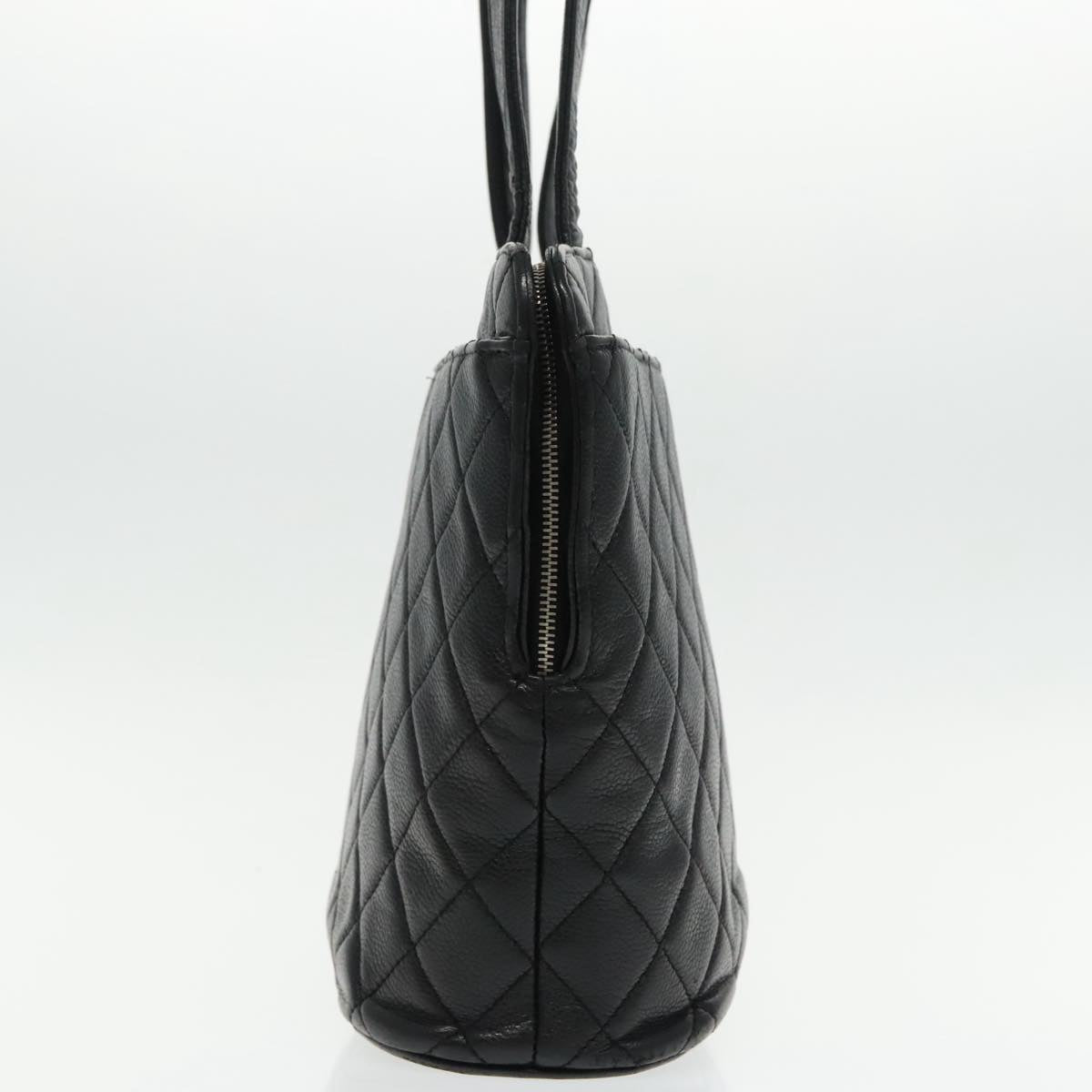CHANEL Matelasse Tote Bag Caviar Skin Black CC bs18884