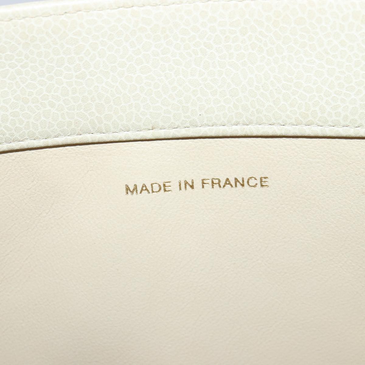 CHANEL COCO Mark Chain Tote Bag Caviar Skin Beige Gold CC bs18886
