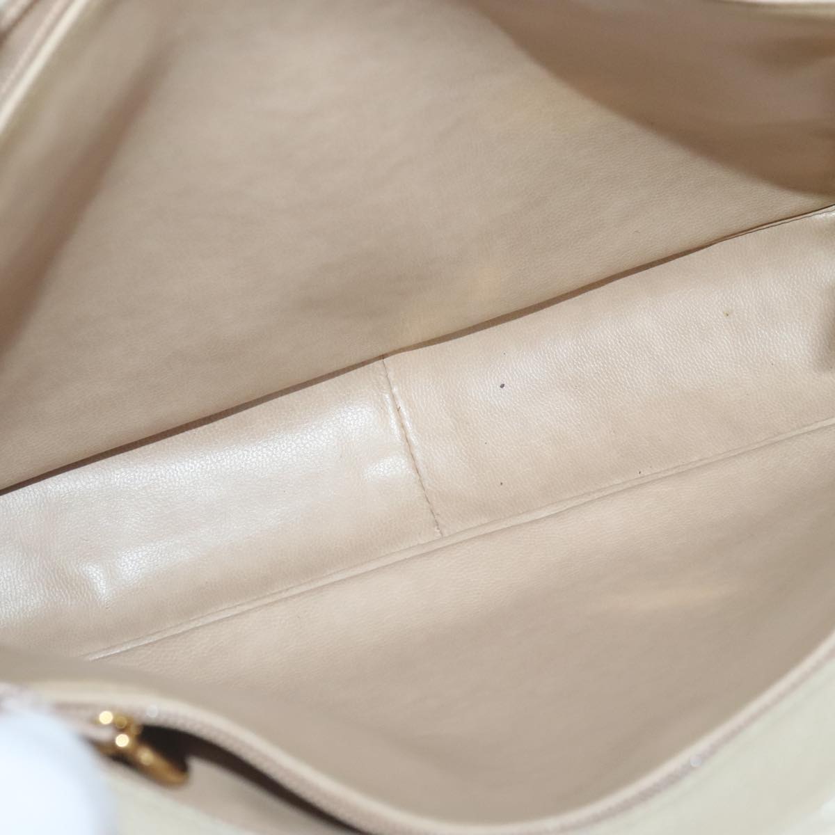 CHANEL Matelasse Chain Shoulder Bag Caviar Skin Beige CC bs18887