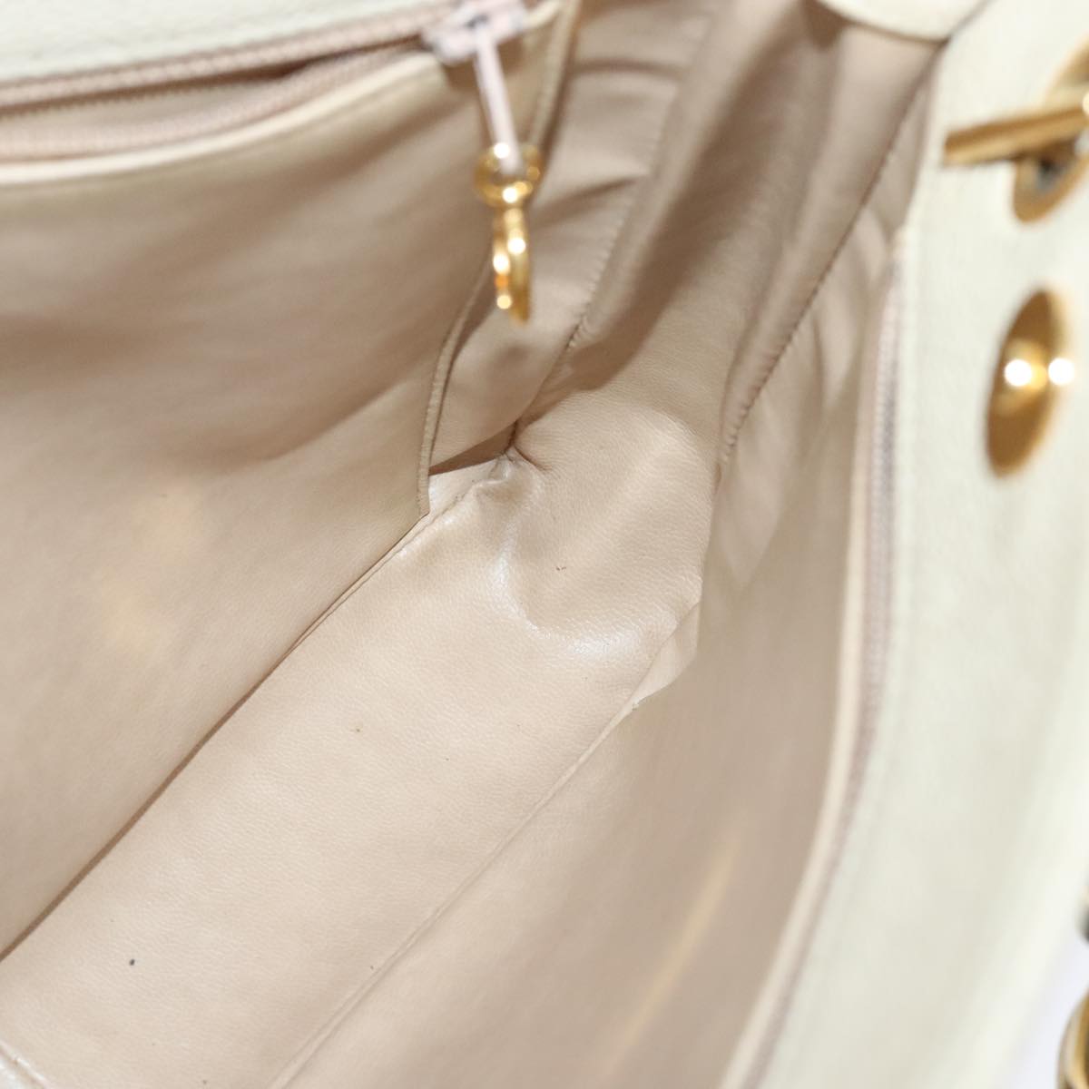 CHANEL Matelasse Chain Shoulder Bag Caviar Skin Beige CC bs18887
