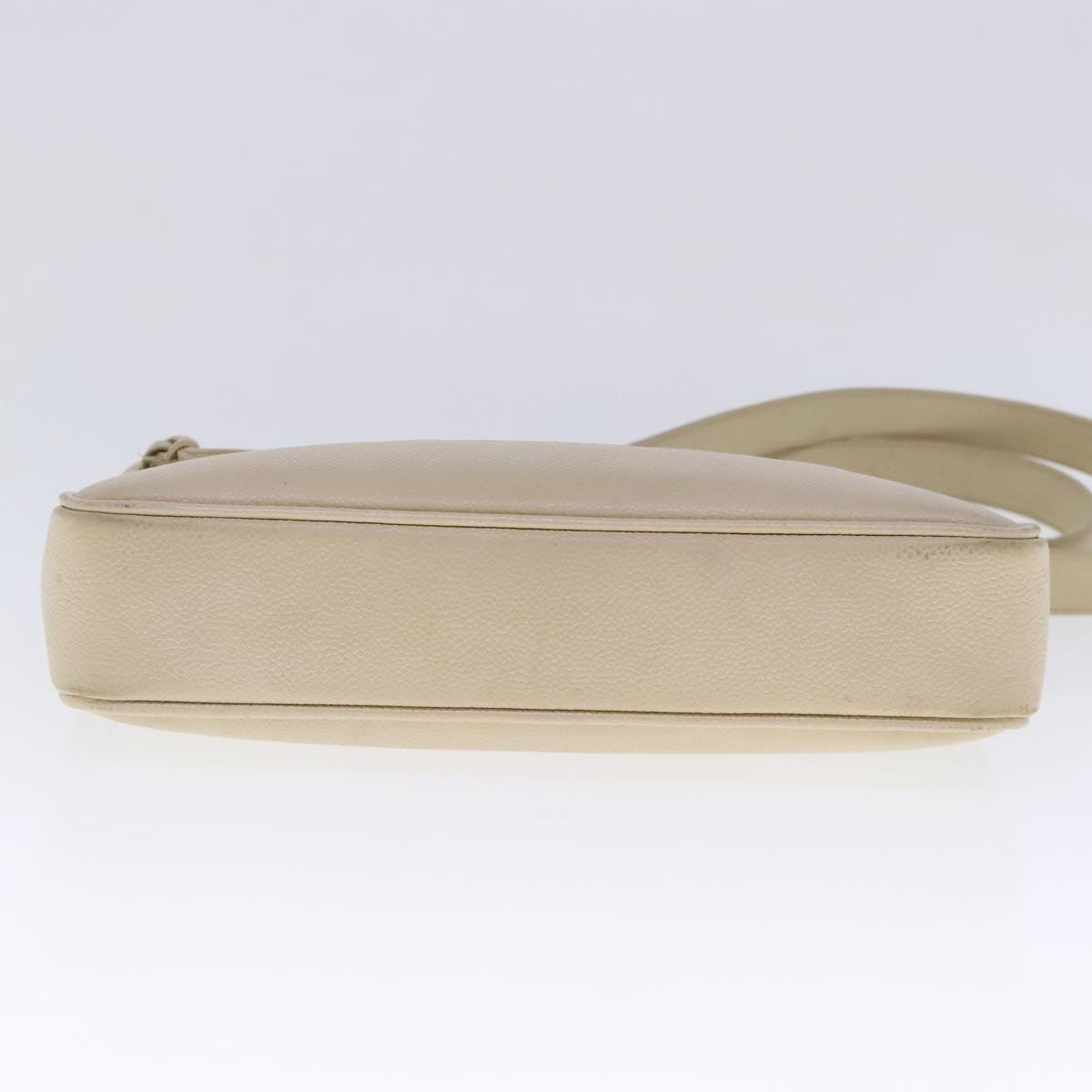 CHANEL Matelasse Chain Shoulder Bag Caviar Skin Beige CC bs18887