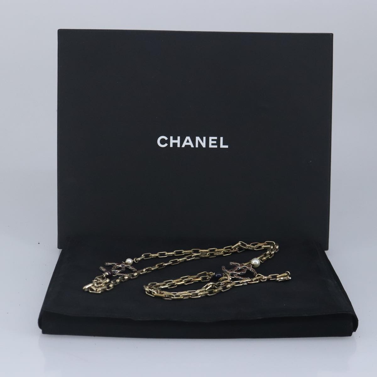CHANEL Necklace metal Gold Tone CC bs19061
